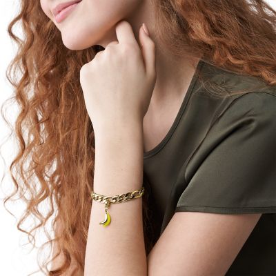 Oh So Charming Gold-Tone Stainless Steel Initial Charm