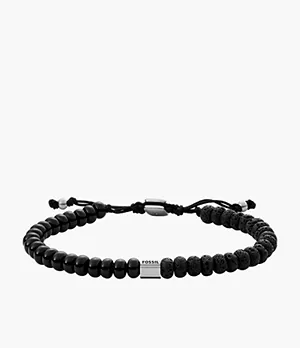 Bracelet perlé avec pierres de lave noires et onyx Joyful Expression