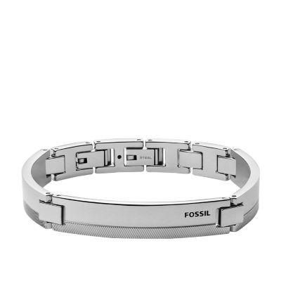 Chevron Stainless Steel Station Bracelet