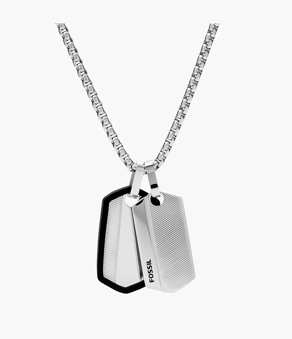 Chevron Stainless Steel Dog Tag Necklace  JF03996040
