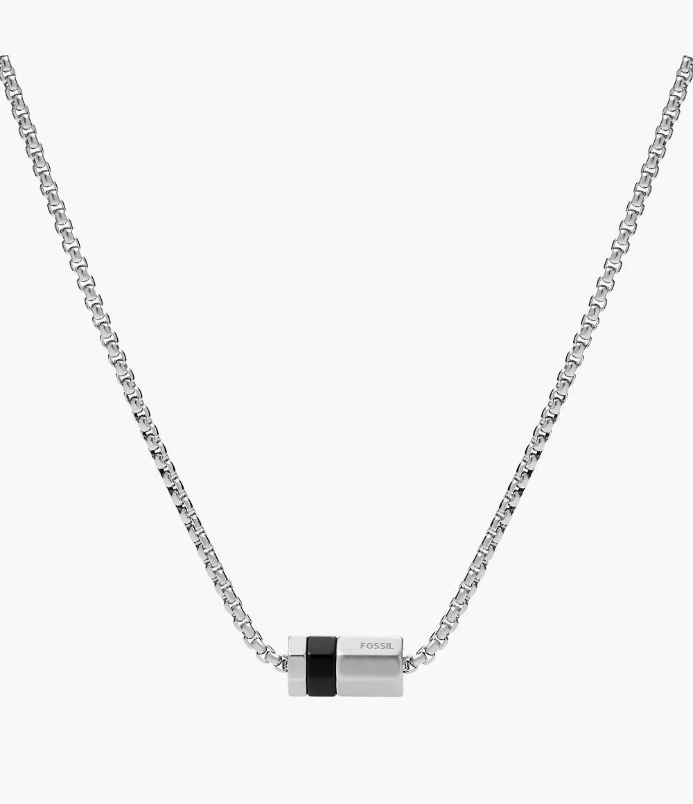Fossil Men's Classics Stainless Steel Pendant Necklace - Silver-Tone