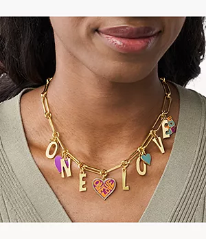 CEDELLA MARLEY X FOSSIL International Women's Day Limited Edition Gold-Tone Brass Chain Necklace
