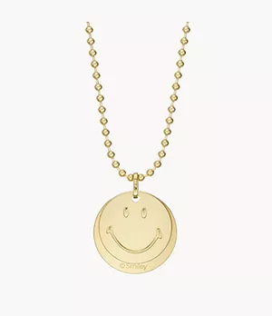 Fossil X Smiley® Gold-Tone Stainless Steel Pendant Necklace
