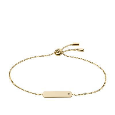 Pulsera de cadena barbada Drew de acero inoxidable en tono dorado