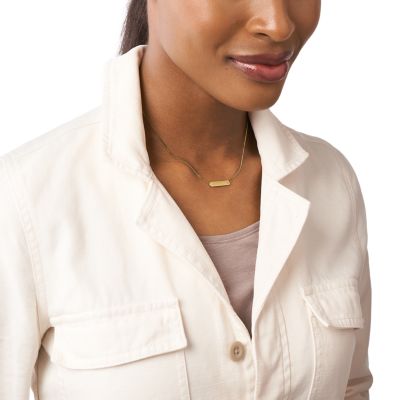 Drew Gold-Tone Stainless Steel Bar Chain Necklace