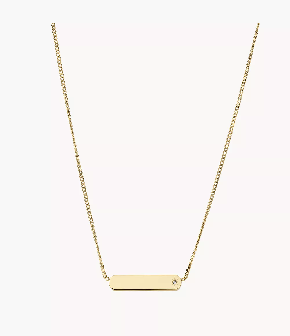 Image of Drew Gold-Tone Stainless Steel Bar Chain Necklace