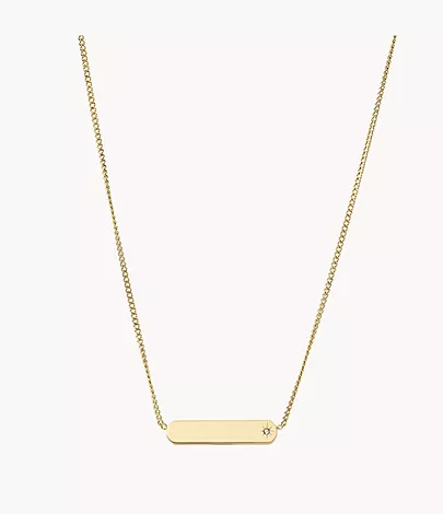 fossil.com | Lane Gold-Tone Stainless Steel Bar Chain Necklace