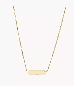 Lane Gold-Tone Stainless Steel Bar Chain Necklace