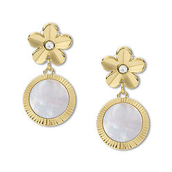 Val Vintage Vacation White Mother-of-Pearl Drop Earrings