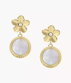 Val Vintage Vacation White Mother-of-Pearl Drop Earrings