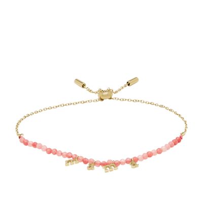 

Fossil Femmes Bracelet de perles Georgia Mama en jade couleur corail et acier inoxydable