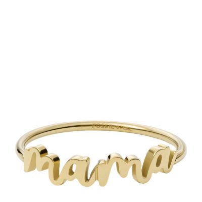 Georgia Mama Gold-Tone Stainless Steel Band Ring