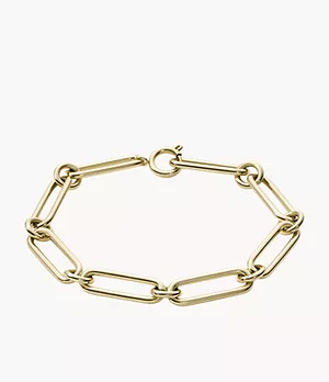Rowan Oh So Charming Gold-Tone Stainless Steel Chain Bracelet