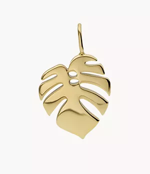 Corra Oh So Charming Gold-Tone Stainless Steel Monstera Leaf Charm