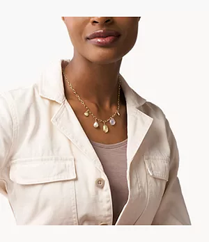 perfektchoice Elegant Necklace Earrings Set Pink/Grey/White Tone for Women Girls Gifts