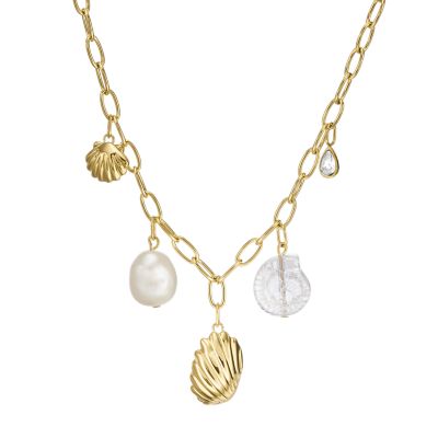 

Fossil Femmes Collier à pampilles Shell Georgia By The Shore à perle et coquillage blanche