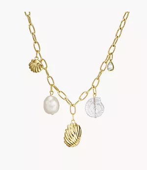 Georgia By The Shore White Pearl Shell Station Necklace