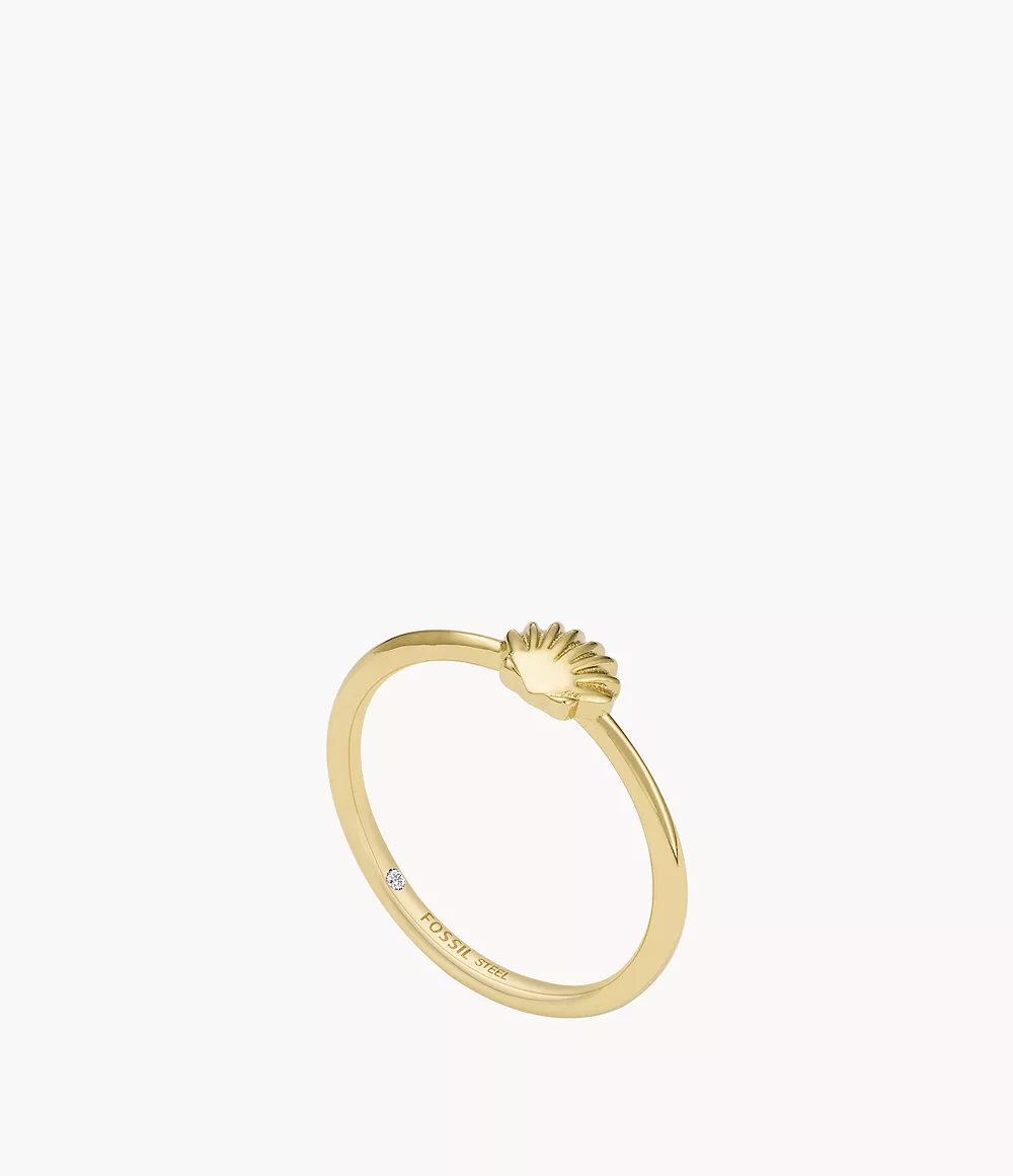 Image of Georgia By The Shore Gold-Tone Stainless Steel Shell Ring