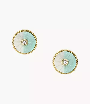 Val Blue Crush Ombre Mother-of-Pearl Stud Earrings