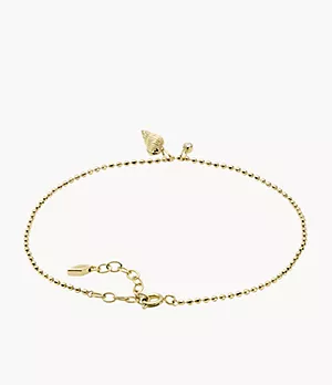 Drew All Stacked Up Gold-Tone Stainless Steel Chain Anklet