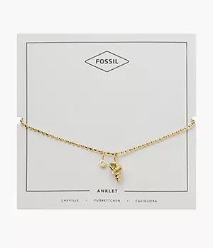 Drew All Stacked Up Gold-Tone Stainless Steel Chain Anklet