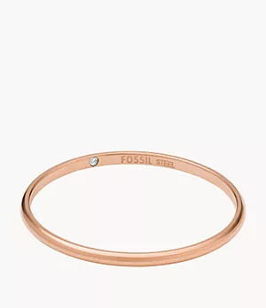 Sadie All Stacked Up Rose Gold-Tone Stainless Steel Band Ring