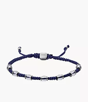 Vintage Casual Joyful Expression Pacific Blue Recycled Nylon Beaded Bracelet