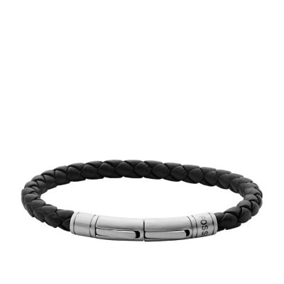 leather bracelet braided - Ibiza classic brown