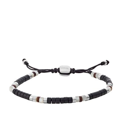 

Fossil Homme Bracelet de perles Vintage Casual Summer en perles d’onyx noir noix de coco et coquillage