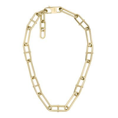 Heritage D-Link Gold-Tone Stainless Steel Chain Necklace