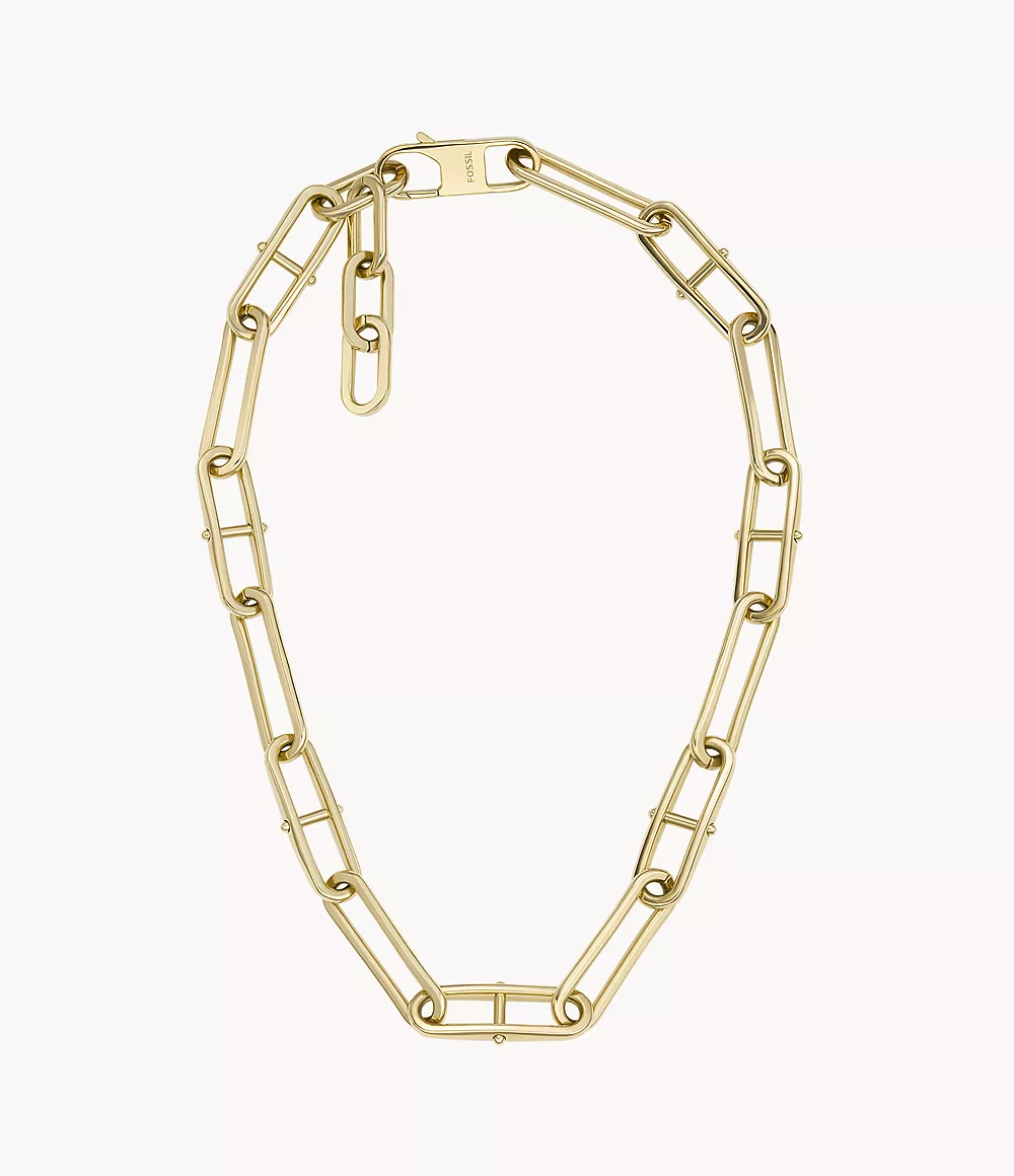 Heritage D-Link Gold-Tone Stainless Steel Chain Necklace  JF04102710
