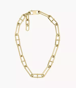 Collar de cadena Heritage D-Link de acero inoxidable en tono dorado