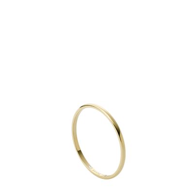 Fossil All Stainless Stacked JF04105710002 Ring Band Gold-Tone - Up - Steel