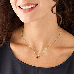 Modern Meadows Reconstituted Green Malachite Heart Pendant Necklace