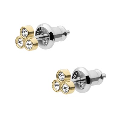 Sadie Trio Glitz Gold-Tone Stainless Steel Stud Earrings