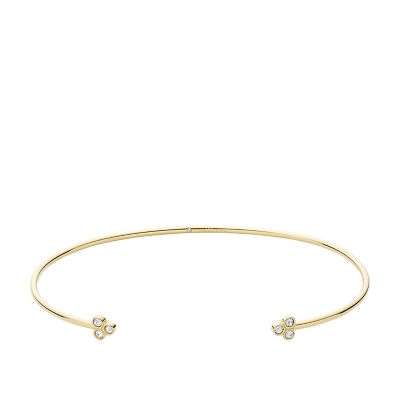 Bracelet-manchette En Acier Inoxydable Ton Or Brillant Sadie Trio