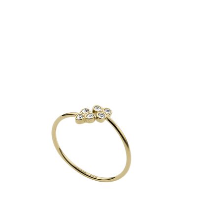 Sadie Trio Glitz Gold-Tone Stainless Steel Ring - JF04114710004