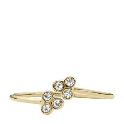 Sadie Trio Glitz Gold-Tone Stainless Steel Ring - JF04114710003 