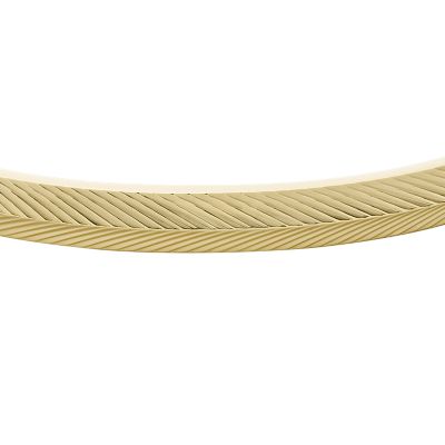 Harlow Linear Texture Gold-Tone Stainless Steel Bangle Bracelet -  JF04117710 - Fossil