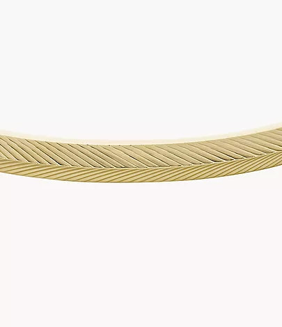 Harlow Linear Texture Gold-Tone Stainless Steel Bangle Bracelet -  JF04117710 - Fossil