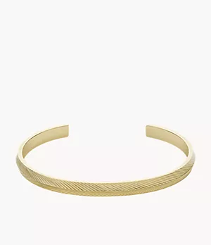 Bracelet jonc Harlow Linear Texture, en acier inoxydable, doré