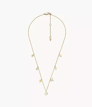 Sutton Golden Icons Gold-Tone Stainless Steel Station Necklace
