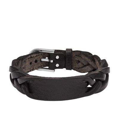 

Fossil Homme Bracelet tressé Heritage en cuir noir