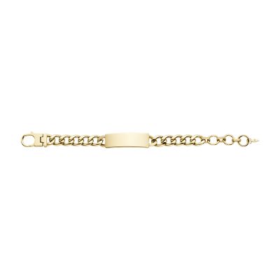 Drew Gold-Tone Stainless Steel ID Bracelet - JF04130710 - Fossil