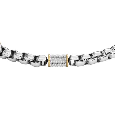 All Stacked Up JF04138998 Stainless Chain - Steel Fossil Two-Tone - Bracelet