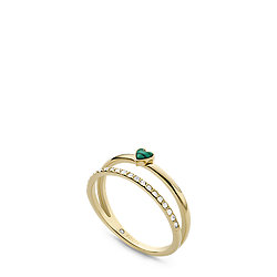 Modern Meadows Reconstituted Green Malachite Heart Band Ring