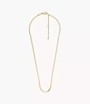 Oh So Charming Gold-Tone Stainless Steel Snake Chain Necklace