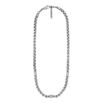 All Stacked Up Two-Tone Stainless Steel Chain Necklace  JF04145998