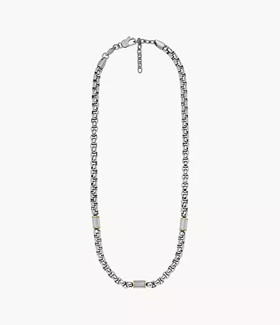 All Stacked Up Two-Tone Stainless Steel Chain Necklace - JF04145998 ...