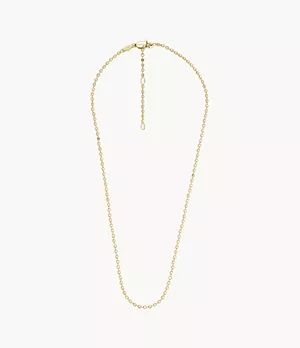 Oh So Charming Gold-Tone Stainless Steel Faceted Ball Chain Necklace